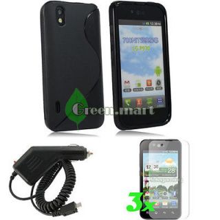   CASE+CAR CHARGER+SCREEN GUARD FOR. LG MARQUEE LS855 OPTIMUS P970 GM