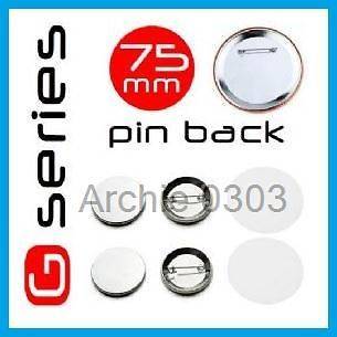 100 No 75mm G SERIES BUTTON PIN BADGE COMPONENTS 3 INCH MACHINE