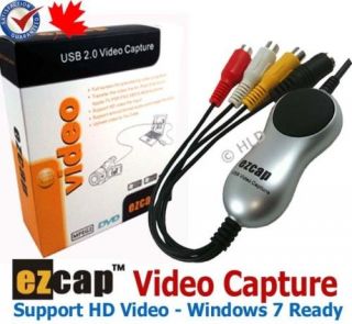 EzCap Video Capture Device USB 2 Support HD VHS to DVD Windows 7 w 
