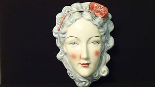 Vintage Wall Pocket in the shape of a beautiful womans face.