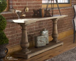   Distressed French Country Wood Balustrade Console Table Shelf Eco