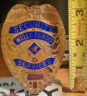 Vintage Wells Fargo Security Services Badge