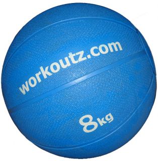 WORKOUTZ 8KG (17.6 LBS) BLUE SLAM MEDICINE BALL BOUNCING WEIGHTED 8 KG 