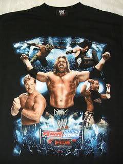 WWE Superstars FULL CREW Blue Wrestling T shirt ECW RAW