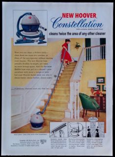 Vintage 1955 Hoover Constellation Vacuum Cleaner Magazine Ad