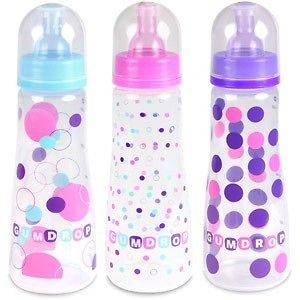The First Years GumDrop Slim 8oz Baby Bottle 3 Pack  Pink