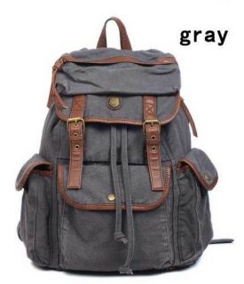 A4109 New grey Womans Canvas Backpacks Satchel Book Bags travelling 