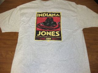INDIANA JONES T shirt XL worldwide adventurer 1935 retro Raiders Lost 