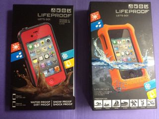 Lifeproof iPhone 4/4S Red Life Proof case + Lifejacket both New In Box