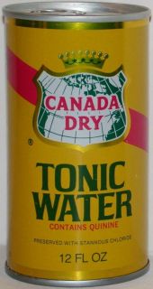 Old soda pop steel can CANADA DRY TONIC WATER bottom opened n mint 