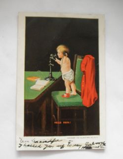 HELLO PAPA! CHILD STANDS ON CHAIR TELEPHONE1907 ​ULLMAN