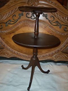 Antique Ferguson Brothers Two Tier Three Leg Curved Foot Table