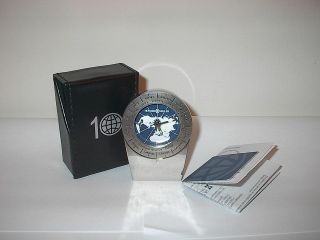 Howard Miller 645 657 World Time Desk/Travel Clock with Polished 