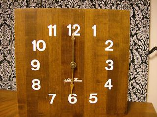 Vintage SETH THOMAS wood Butcher Block wall clock