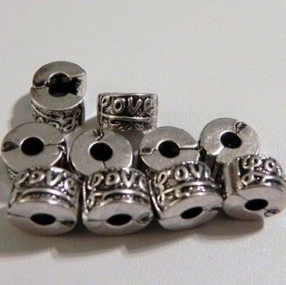   Clip Stopper Antique Stamped LOVE for Charm Bracelet Ships from USA L1