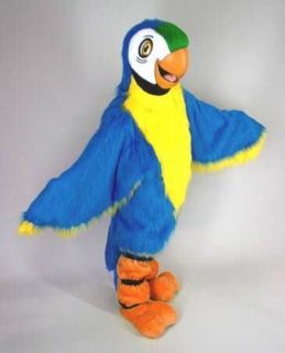 BLUE MACAW bird MASCOT HEAD Costume Suit Halloween prop