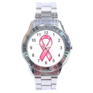 BREAST CANCER AWARENESS RIBBON Stainless Steel Analogue Watch