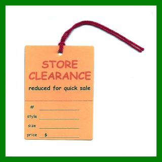 50 Clearance Perforated Price Tags w/ String ~ Consignment Shop Craft 