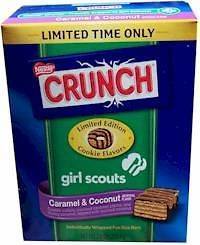 Box Nestle Crunch Girl Scouts CARAMEL COCONUT Cookie Candy Bars ~ 7 