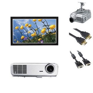 3D Projector Optoma HD66 Bundle with 100 Fixed screen, Ceiling Mount 