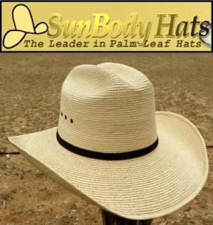   SunBody Hats CATTLEMAN Guatemalan Palm Leaf Straw Western Cowboy HAT