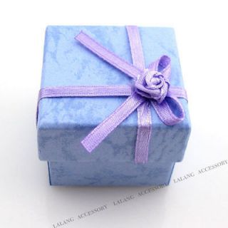 70pcs 120281 Lilac Cardboard Ribbon Bow Gift Display Box For Ring