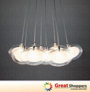 New Modern 10 Lights Glass LED Ceiling Light Pendant Lamp Fixture 