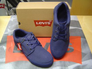 LEVIS MENS ROSEN LOW CUT CANVAS UPPER SNEAKERS NAVY MONOCHROME