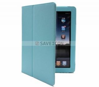Blue Magnetic iPad 1 1st Generation Leather Case Cover with Build in 