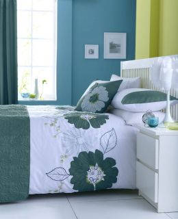   White Bed Linen, Curtains And Accessories Bedding Set   Summer Floral