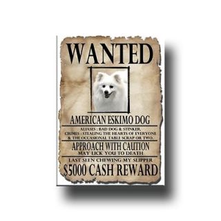 AMERICAN ESKIMO DOG Wanted Poster FRIDGE MAGNET New DOG