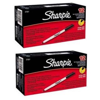 Sharpie Black Ultra Fine Permanent Marker 24 ea #37001