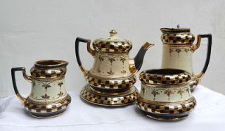 Antique Lingard Tea Set / Service   Teapot & Stand Milk Jug Water Jug 
