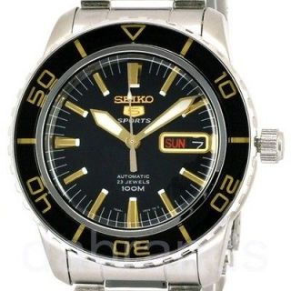 Seiko 5 Sports Automatic Black Dial 23 Jewels WR100M Watch SNZH57 