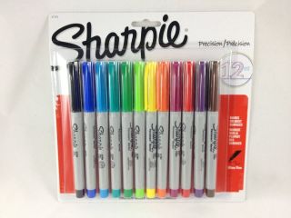 Sharpie ULTRA FINE Point 12 Piece RAINBOW COLORS Permanent Markers 