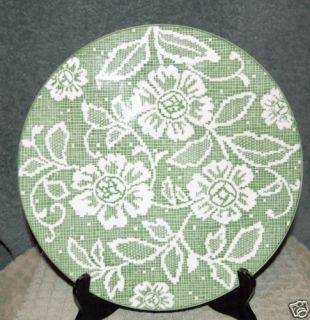 Ideal Ironstone China Green Needlepoint Cake Plate