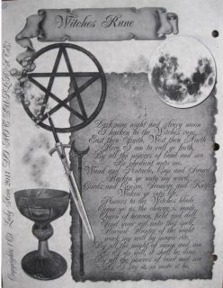 Book Of Shadows Page 15 Witchs Rune Charmed,Wicca, Witch,wizard,Oil 
