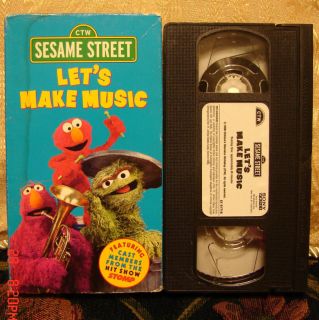 Sesame Street Lets Make Music Video~$3 Ship 1 VHS or SHIP UNLIMITED 