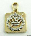 Order of Amaranth Crown Star Sword Wreath Charm Pendant   14k White 