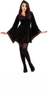 Womens Gothic Wizard Robe Halloween Costume Dress Hood Witch Fortune 