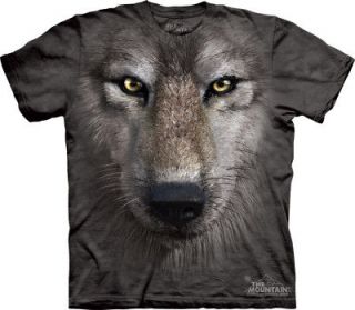 THE MOUNTAIN WOLF FACE WILD ANIMAL FACE T SHIRT XXL