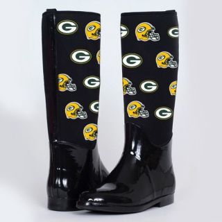 Cuce Shoes Green Bay Packers Womens Enthusiast II Rain Boots   Black