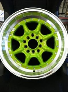 XXR 002 Style 15x8 +25 5x100 / 5x114.3 Green with Machined Lip Limited 
