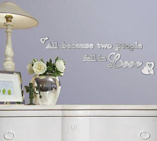 ALL BECAUSE TWO PEOPLE FELL IN LOVE MIRRORED wall stickers 9 mirror 
