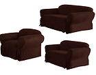 New3 PC Luxury Soft Micro Suede New Sofa + Loveseat + Chair Slip Cover 