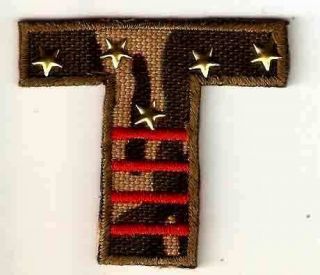 Letter T Stars Stripe Military Camouflage Iron On Patch