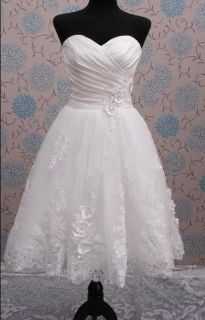 Tea length Bridal Gown beach wedding Dress  Short Summer 2012