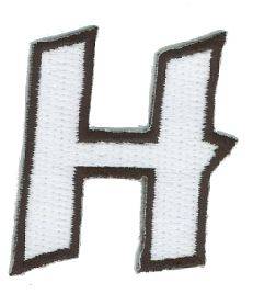 Letter H Embroidered Iron On Alphabet Patch w0019h