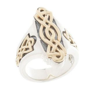  Barry Cord Sterling/14k Gold Celtic Scroll Design Ring 10 W/ Gift 