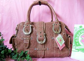 Charm and Luck LAMBSKIN Leather Satchel Handbag MSRP $650 Dont Miss 